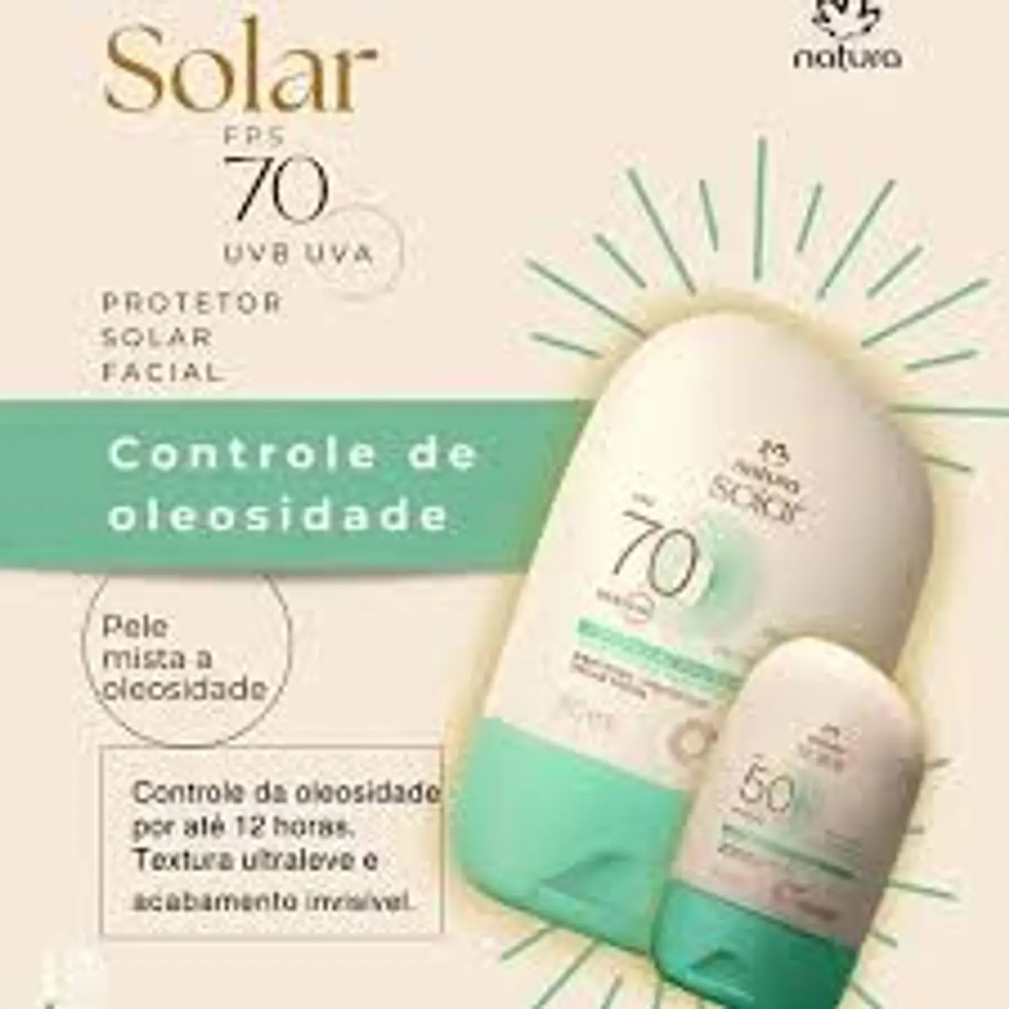 Protector Solar Natura FPS 70 control de olesidad 50 ml 1