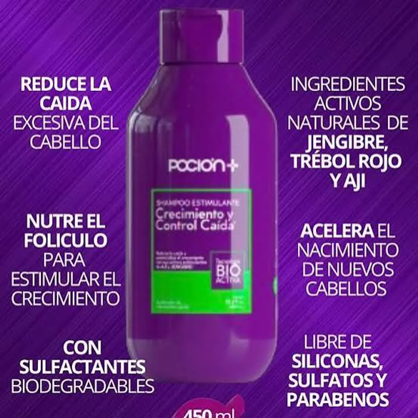Shampoo Crecimiento y Control Caída de La Poción 450ml 1