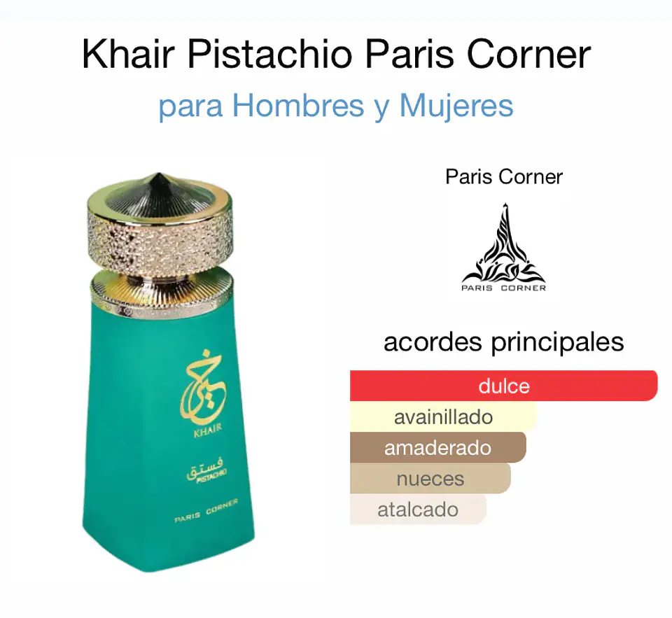 Paris Corner Khair Pistachio Edp 100ml Mujer 3