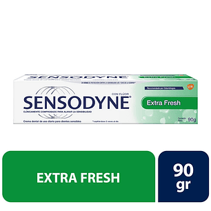 SENSODYNE Pasta Dental Extra Fresh con Fluor Dientes Sensibles 90 grs