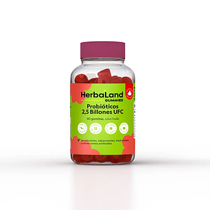 HERBALAND Gummies Probiotic 60 Gomitas Veganas Sabor Frutilla