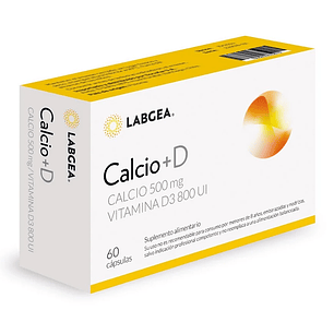 GEA Calcio + D Calcio 500 mg Vitamina D3 800 UI 60 Cápsulas