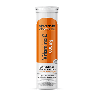 Vitamina C 1000 mg Sabor Naranja 20 Tabletas Efervescentes