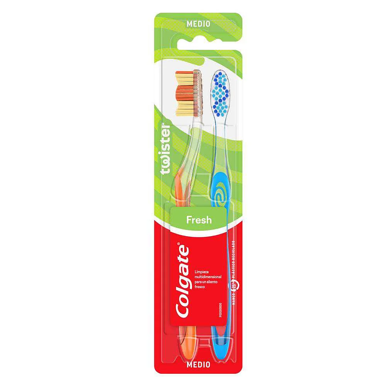 COLGATE Cepillo Dental Colgate Twister Fresh Medio 2 Unidades 1