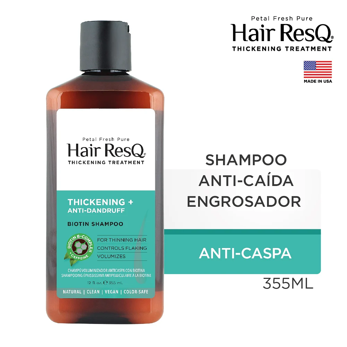 HAIR RESQ Shampoo Anticaida y Anticaspa 355 mL 1