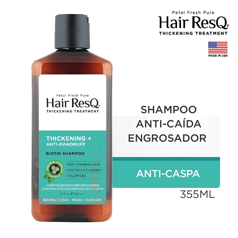 HAIR RESQ Shampoo Anticaida y Anticaspa 355 mL 1