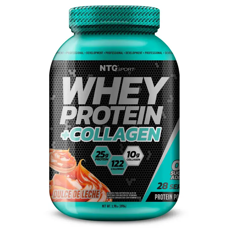NTG PROTEINA WHEY MÁS COLÁGENO SABOR DULCE DE LECHE 896 GRAMOS 1