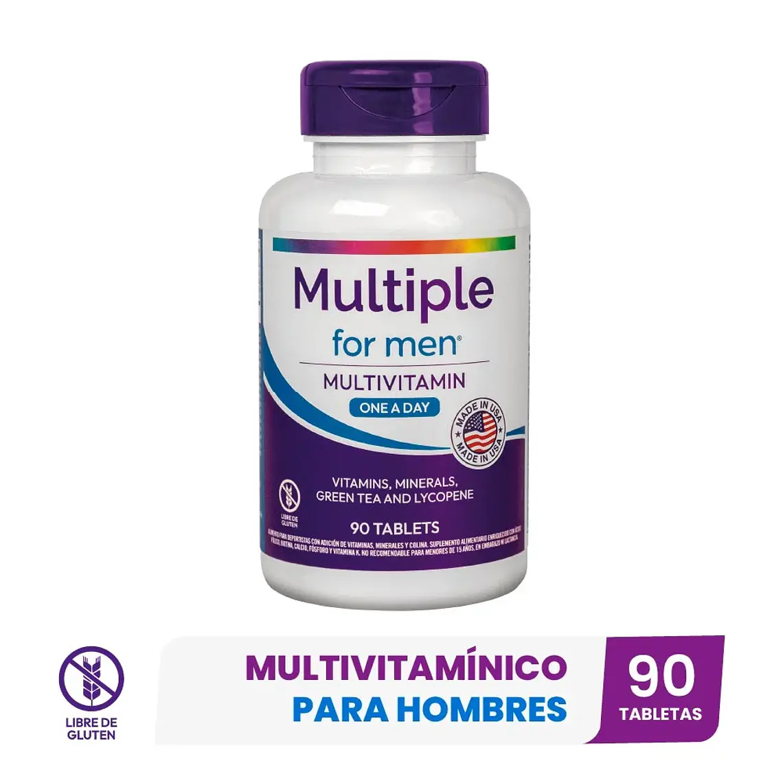 MULTIPLE HOMBRE MULTIVITAMINICO 90 COMPRIMIDOS  1