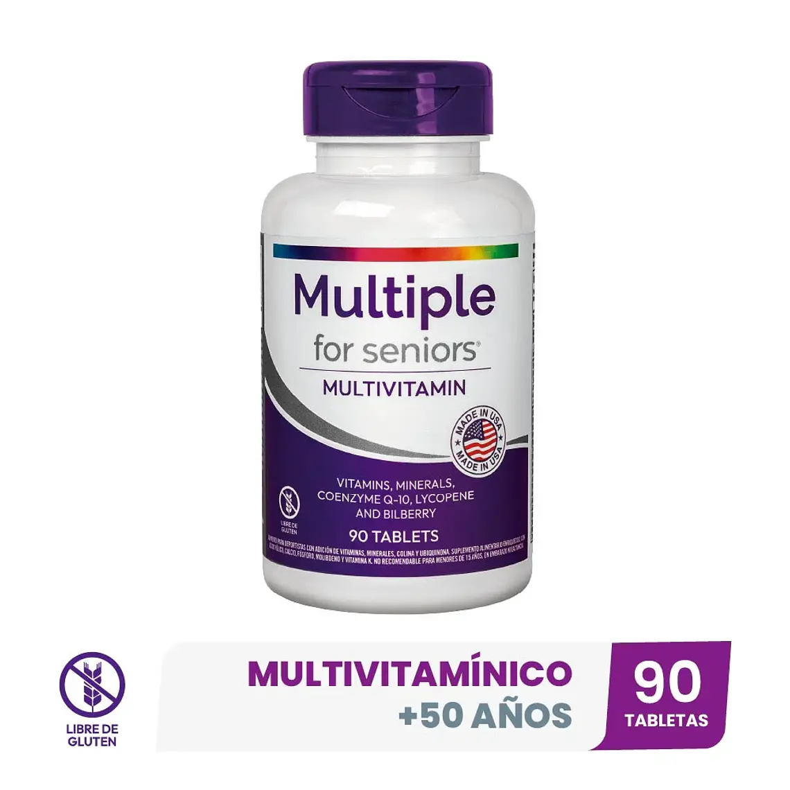 MULTIPLE MULTIVITAMINICO ADULTO MAYOR 90 TABLETAS 1