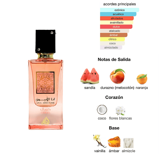 Perfume Lattafa Ana Abiyedh Coral EDP 60 Ml Unisex