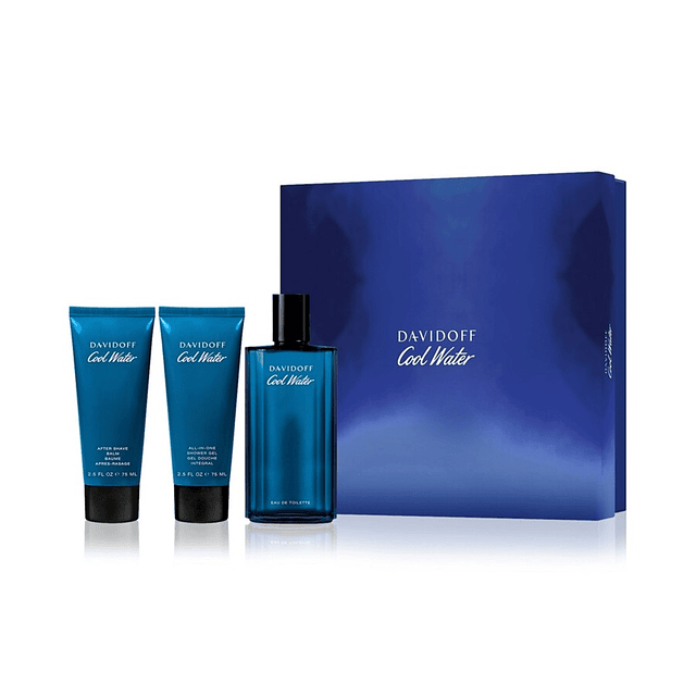 Perfume Davidoff Cool Water EDT 125Ml + SG 75Ml + AS 75ML Hombres
