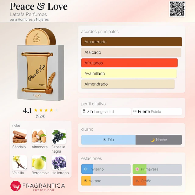 Perfume Lattafa Pride Peace & Love EDP 100 Ml Unisex