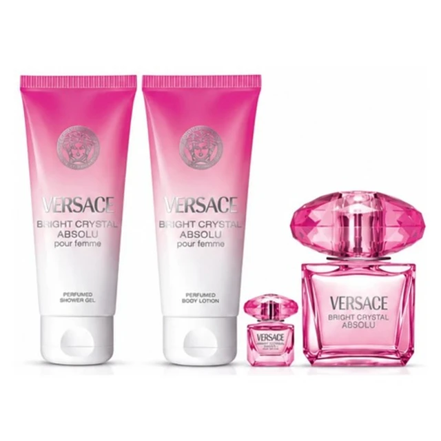 Perfume Versace Bright Crystal Absolu Estuche EDP 90Ml+ Miniatura EDP 5Ml+ BL1 00Ml+ SG 100 Ml