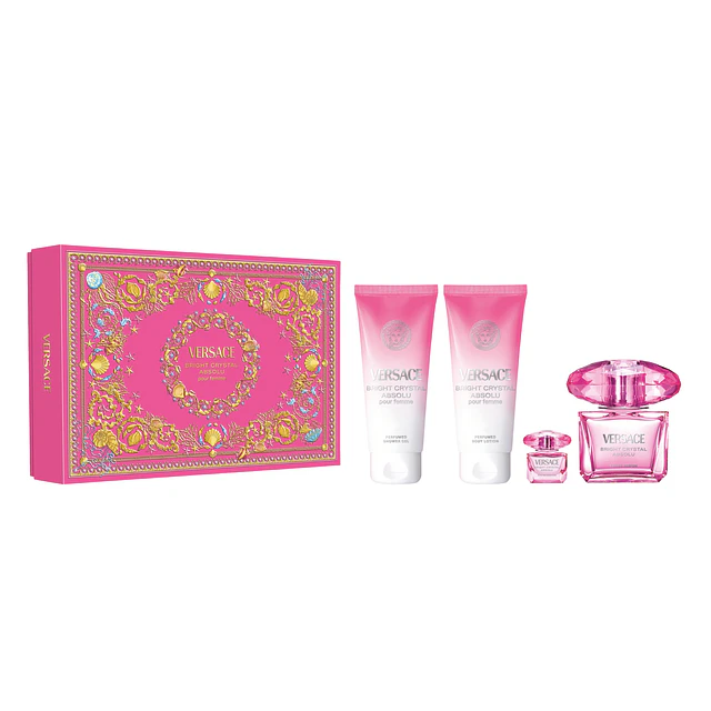 Perfume Versace Bright Crystal Absolu Estuche EDP 90Ml+ Miniatura EDP 5Ml+ BL1 00Ml+ SG 100 Ml