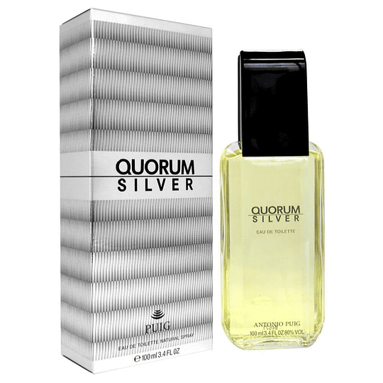 Quorum Silver para hombre / 100 ml Eau De Toilette Spray