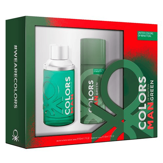 Colors Green Man para hombre / SET - 100 ml Eau De Toilette Spray