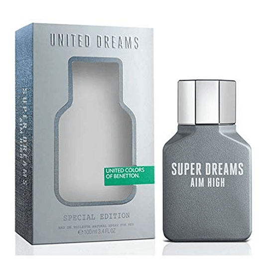 United Dreams Aim High (Super Dreams) para hombre / 100 ml Eau De Toilette Spray