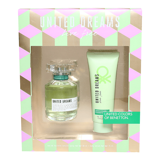 United Dreams Live Free para mujer / SET - 80 ml Eau De Toilette Spray