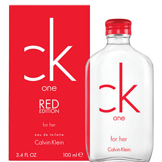 CK One Red para mujer / 100 ml Eau De Toilette Spray