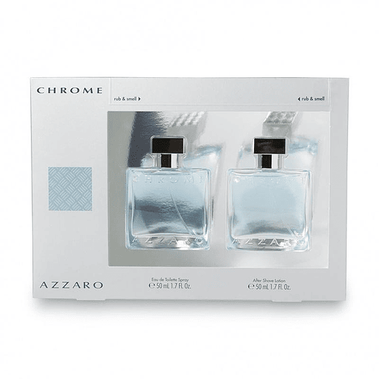 Azzaro Chrome Estuche 50ML EDT + 50ML After Shave Hombre Azz