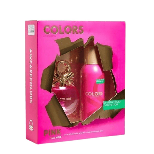 Estuche Colors Pink Benetton Edt 50Ml+150Ml Deo Mujer