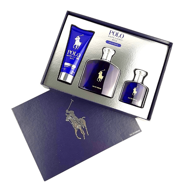 Estuche Polo Blue Ralph Lauren Edp 125ml+ 40ml +100ml Hombre (Caja Azul)