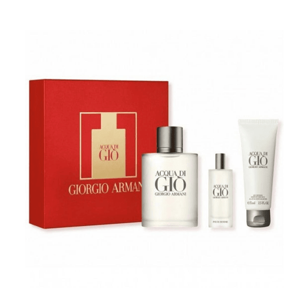 Estuche Rojo Acqua Di Gio Armani Edt 100ml + 15ml +75ml Hombre