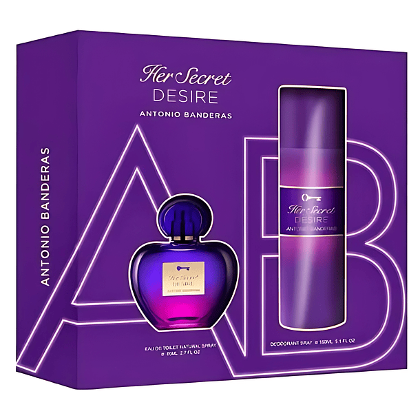 Estuche Her Secret Desire Antonio Bandera Edt 80ML +150ML Deo Mujer 1