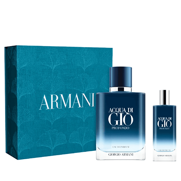 Estuche Acqua Di Gio Profondo Giorgio Armani Edp 100Ml + 15Ml Hombre