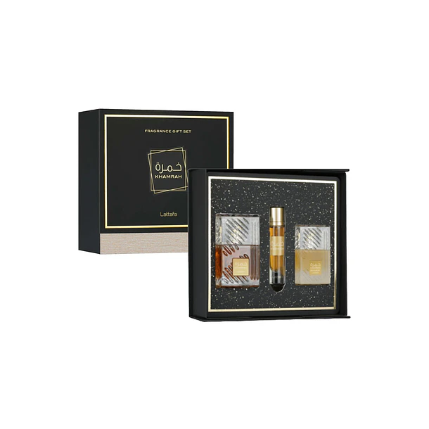 Estuche Khamrah Lattafa Edp 100Ml + 12Ml + Hair Mist 50Ml Unisex