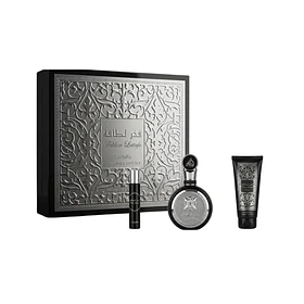 Estuche Fakhar Silver Lattafa Edp 100Ml + 12Ml + S/G 100Ml Hombre
