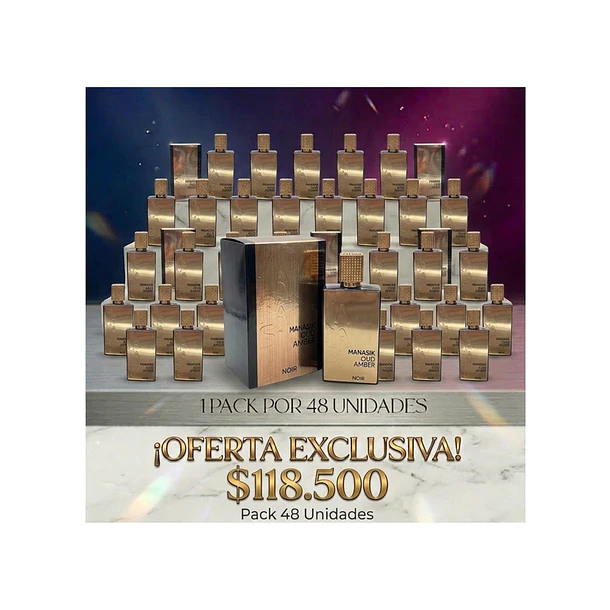PACK DE 48UN.Oud Amber Noir Manasik Edp 100Ml Unisex