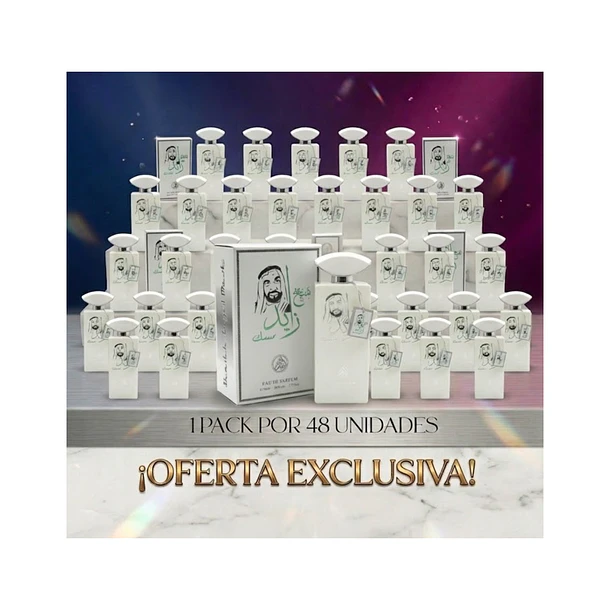 Pack 48 Unidades Shaikh Zayed Musk edp 100ML Al-Fakhr Perfumes unisex - inspiraciones Shaik Zayed Lattafa