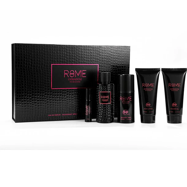 Estuche Bharara Rome Extra Dose  Pour Homme  100ML+15ML+150ML DEO +150ML B/L+150ML S/G Hombre 1