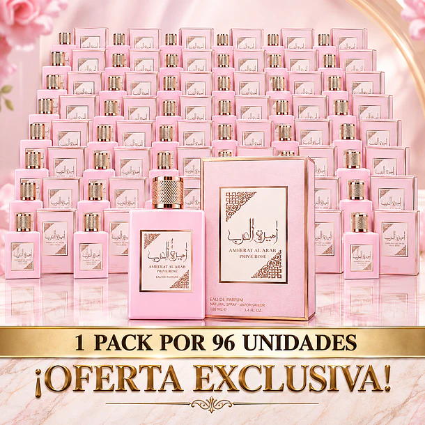 Pack 96 Unidades Ameerat Al Arab Prive Rose Manasik 100Ml Edp Mujer .