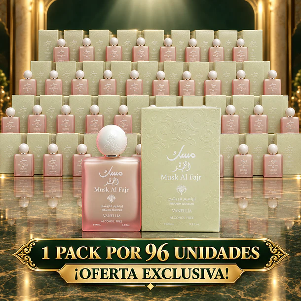 Pack 96 Unidades Musk Al Fajar Vanelia Manasik Ibrahim Qureshi Alcohol Free 100 Ml Unisex .