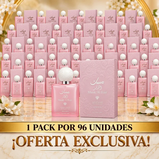 Pack 96 Unidades Musk Al Fajar Rouman Manasik Ibrahim Qureshi Alcohol Free 100 Ml Unisex .