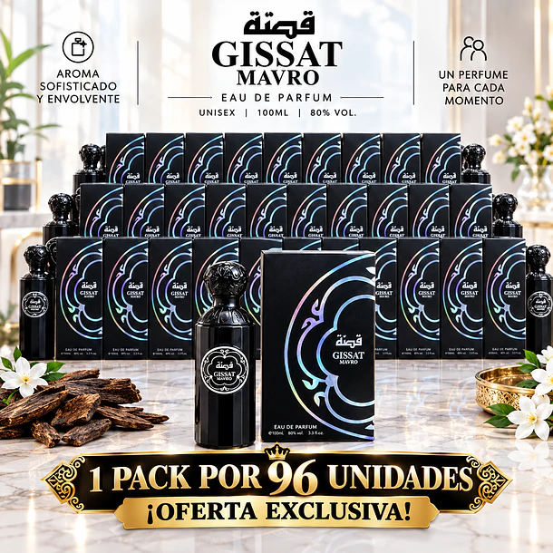 Pack 96 Unidades Gissat Mavro Manasik Edp 100 Ml Unisex .