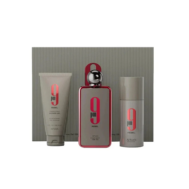 Estuche 9Pm Rebel S/Gel 150ml + Eau de Parfum 100Ml + Perfum Spray 150 Ml 1