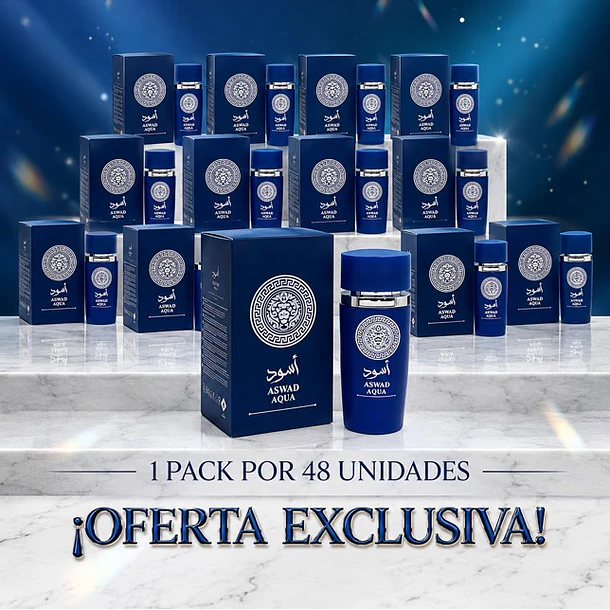 Pack 48 Unidades Aswad Aqua edp 100ML Manasik unisex - inspiraciones Asad Zanzibar Lattafa