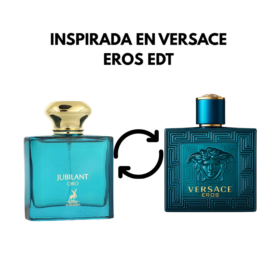 PERFUME JUBILANT ORO EDP 100ML HOMBRE MAISON ALHAMBRA (DUPE VERSACEROS EROS EDT) 2