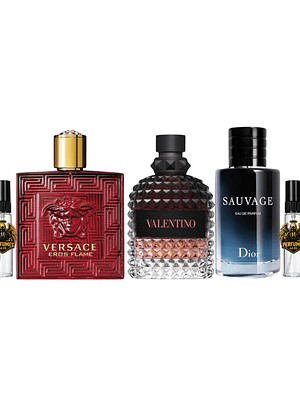 PACK DECANT DESEO SALVAJE (VALENTINO BIR CORAL FANTASY - VERSACE EROS FLAME - DIOR SAUVAGE EDP)