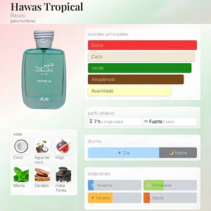DECANT HAWAS TROPICAL EDP - RASASI (DUPE LE BEAU PARADISE GARDEN JPG)