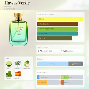 DECANT HAWAS VERDE RASASI EDP - INSPIRADO EN XERJOFF TORINO 21
