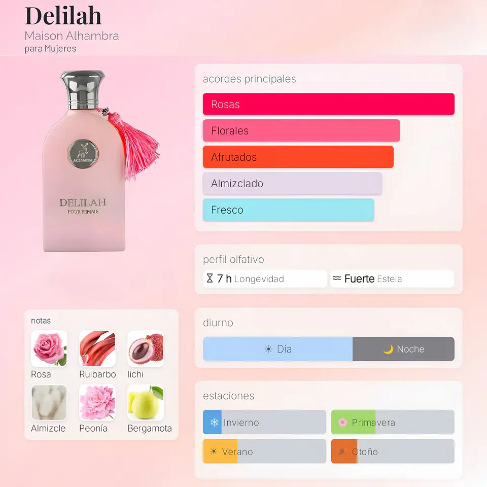 PERFUME DELILAH POUR FEMME EDP 100ML MUJER MAISON ALHAMBRA  2