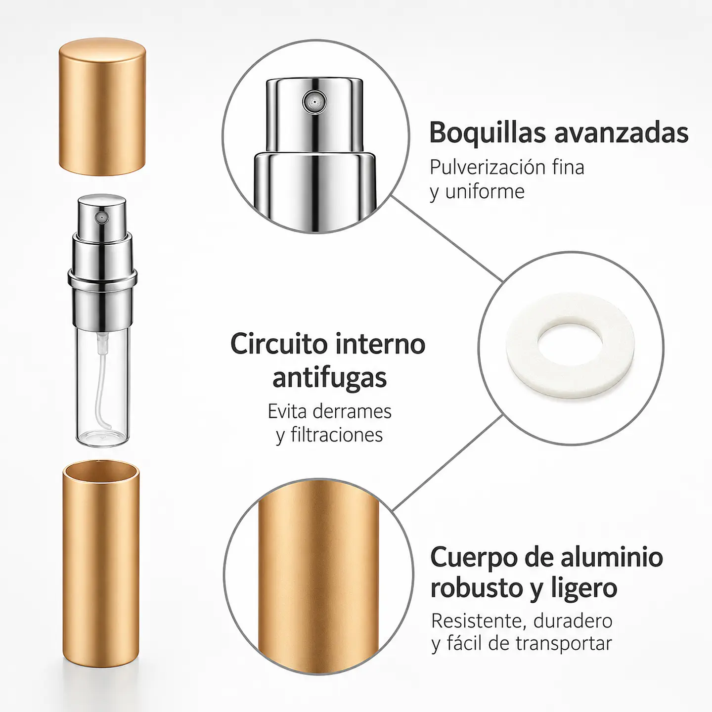 DECANT ALUMINIO 5ML RECARGABLE 2
