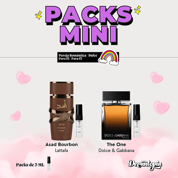 Pack Decants Pareja Romántica - Para Él / Para Él - Pack Mini 3ML