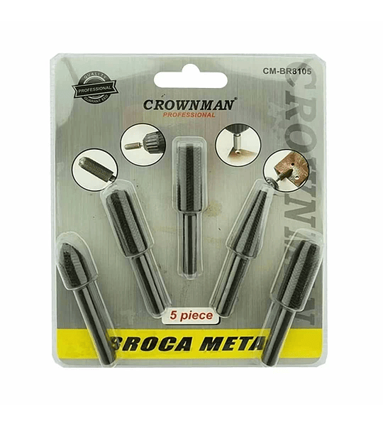 Set Kit Juego De Broca Para Metal 5 Piezas Crownman