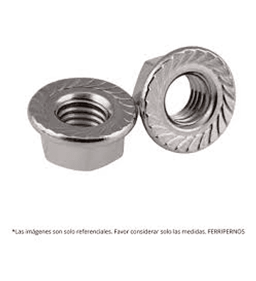 Tuercas Biseladas inoxidable con Golilla Dentada