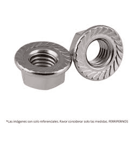 Tuercas Biseladas inoxidable con Golilla Dentada